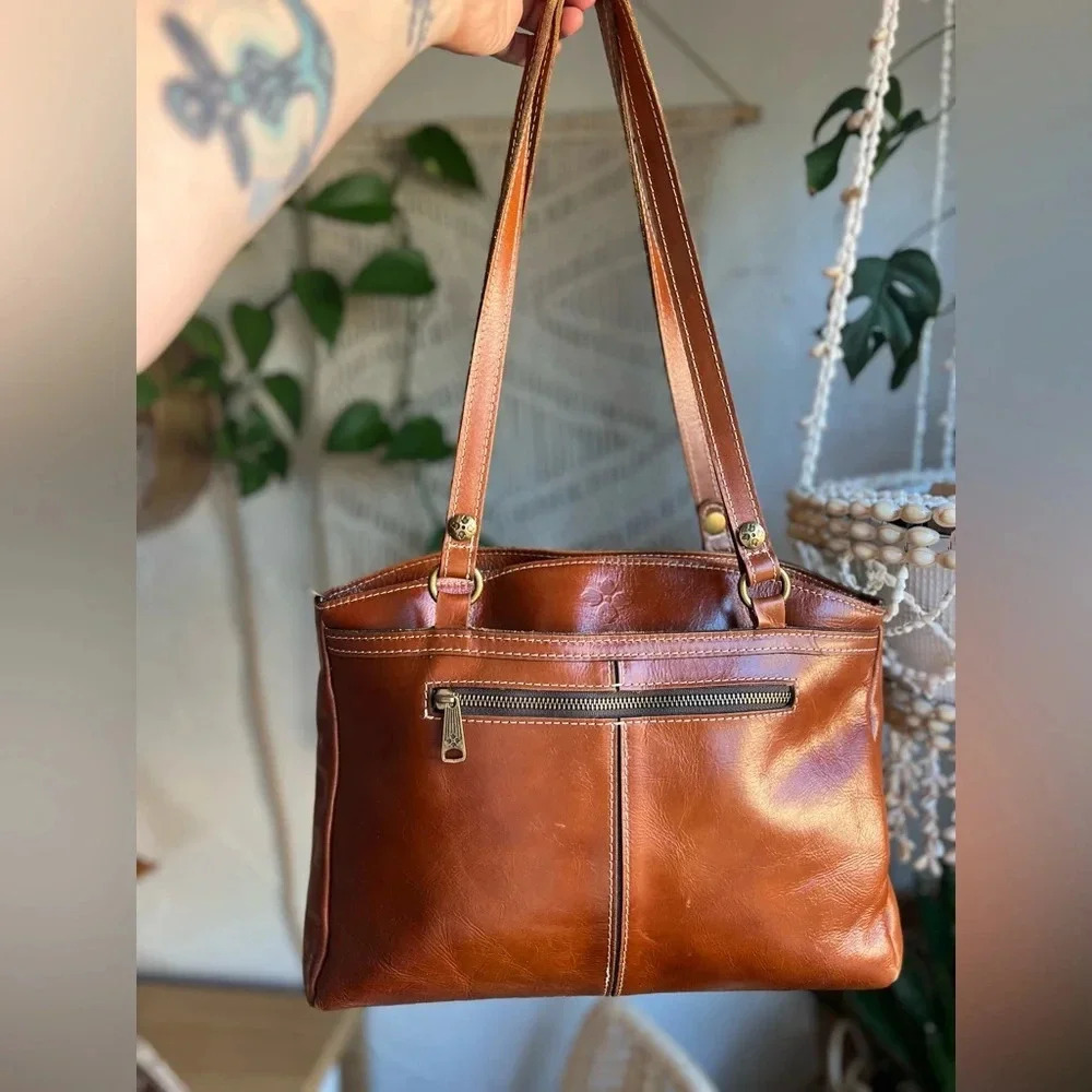 Patricia Nash Heritage Collection Tan Leather Poppy Tote Bag Shoulder Handbag - Picture 4 of 16